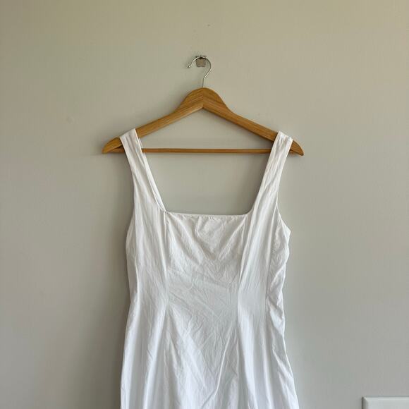 Joie Square Neck Smocked Back Sleeveless Midi Dress White 2 - Picture 3 of 8